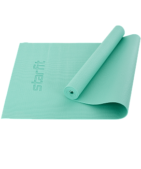 Коврик для йоги и фитнеса FM-101, PVC, 183x61x0,4 см, мятный