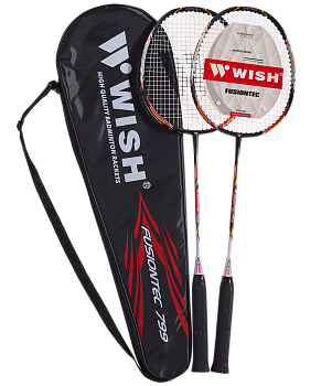 Набор для бадминтона WISH Fusiontec 799K (2 ракетки), оранжевый Набор для бадминтона WISH Fusiontec 799K (2 ракетки), оранжевый