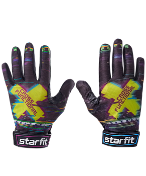 Перчатки для фитнеса WG-104, с пальцами, черный/мультицвет