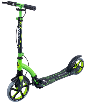 БЕЗ УПАКОВКИ Самокат 2-колесный Stratus 230/200 мм, ручной тормоз, зеленый БЕЗ УПАКОВКИ Самокат 2-колесный Stratus 230/200 мм, ручной тормоз, зеленый